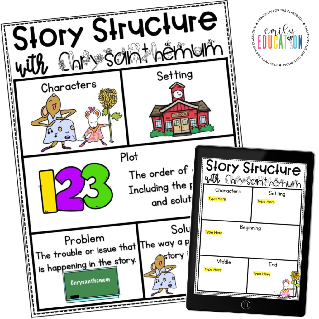 story structure anchor chart and digital activity