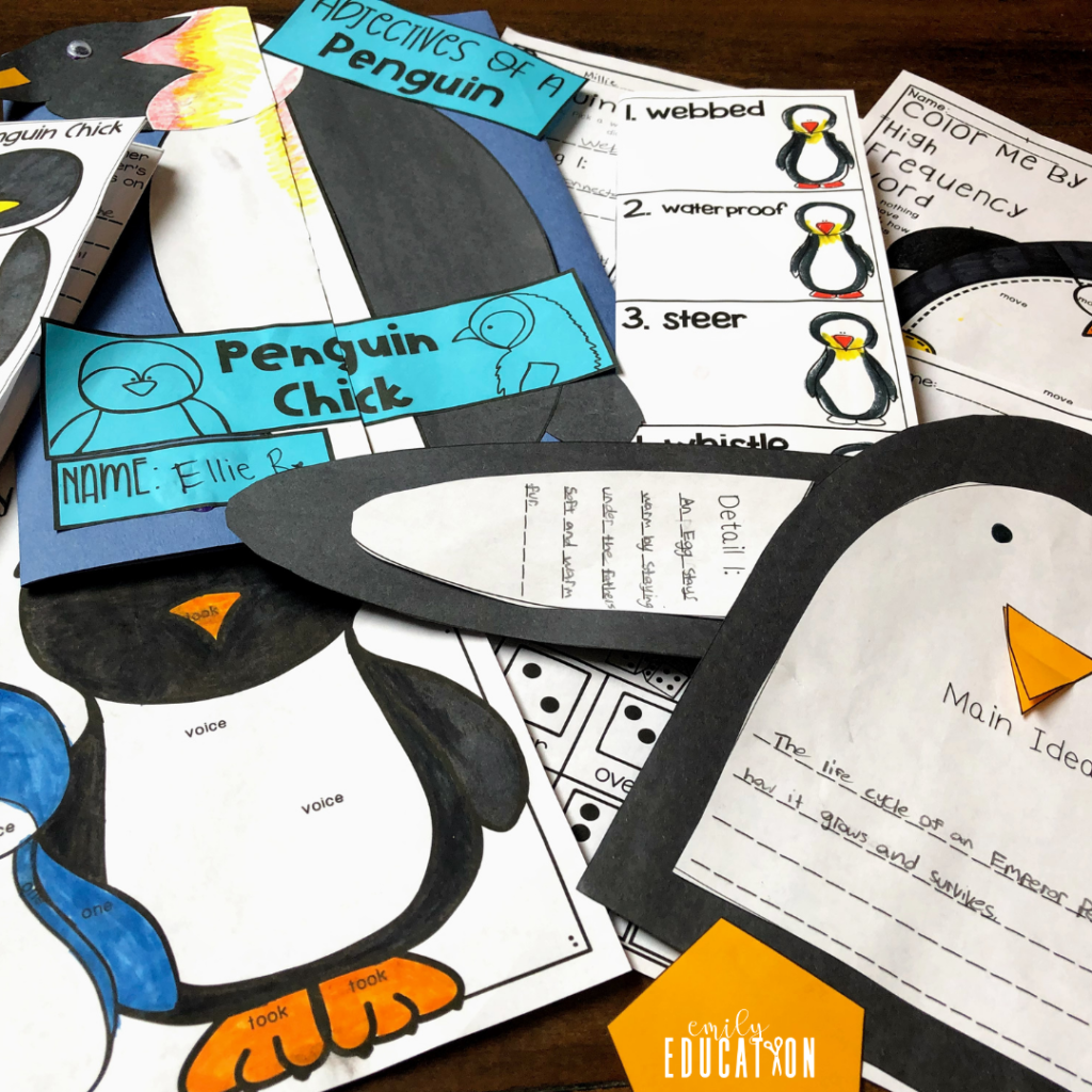 language arts penguin activities and centers
