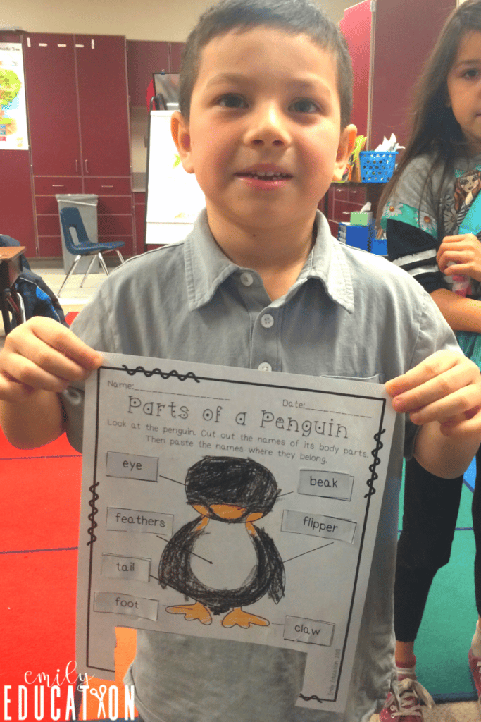 penguin science activities include labeling a penguin