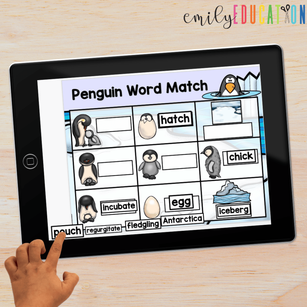 digital penguin vocabulary activities for google slides is a great way to reinforce key words and engage students with technology