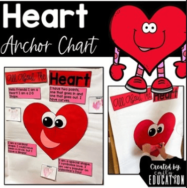 free heart anchor chart for 2D shapes