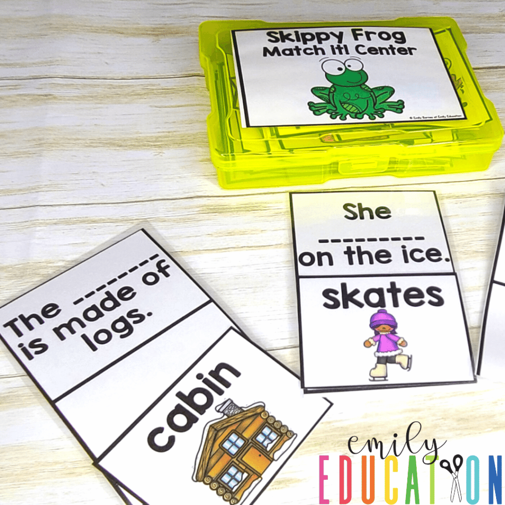 students love these Skippy Frog center activities for practicing this reading strategy