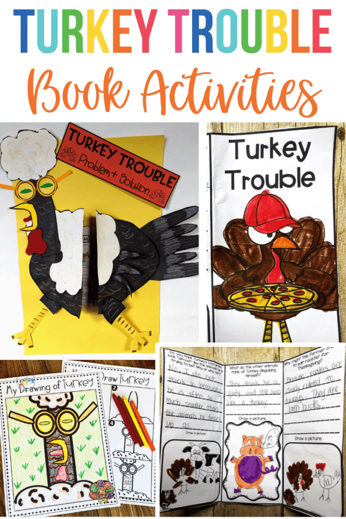Grab these book based activities for the book Turkey Trouble by Wendi Silvano