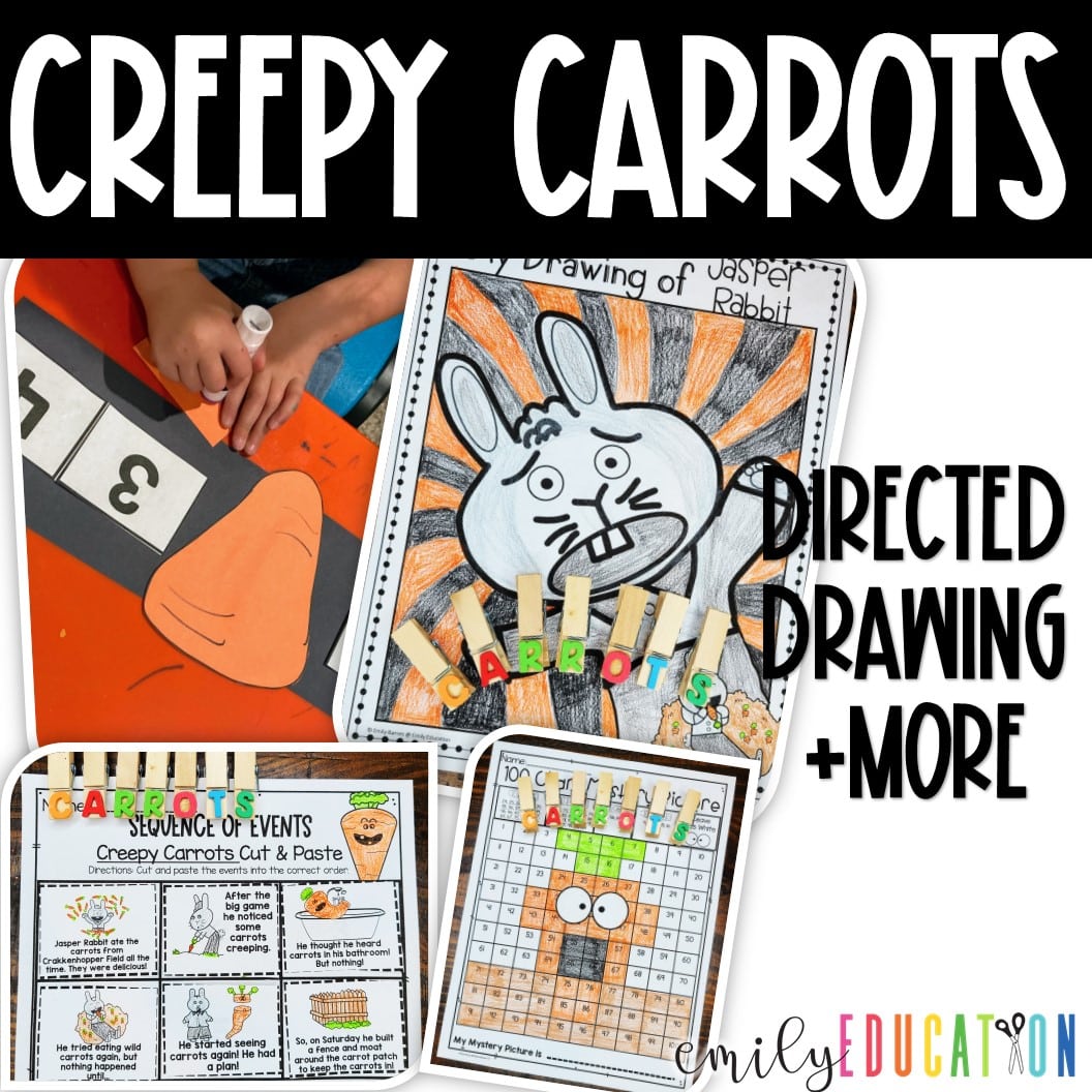 Creepy Carrots Activities, Craft, Directed Drawing and more! Emily