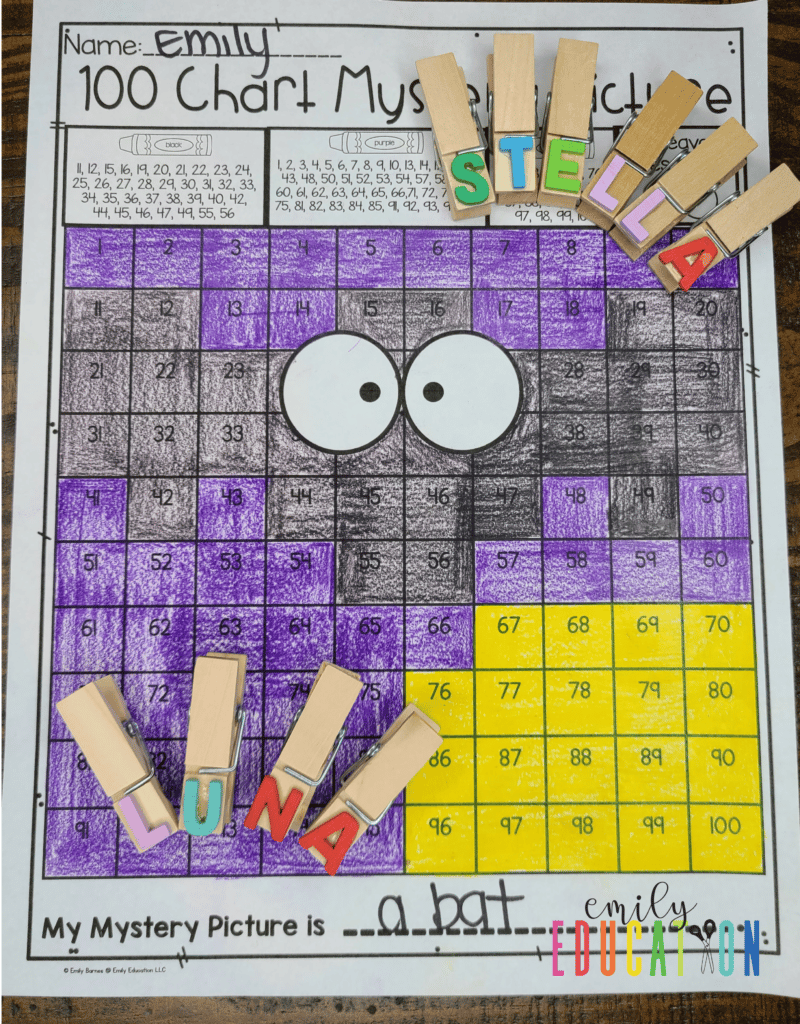 This mystery chart combines numbers and logic and reveals a surprise picture of one of the books characters at the end! Students fill in the correct boxes with certain colors and at the end, they have a mystery picture! 
