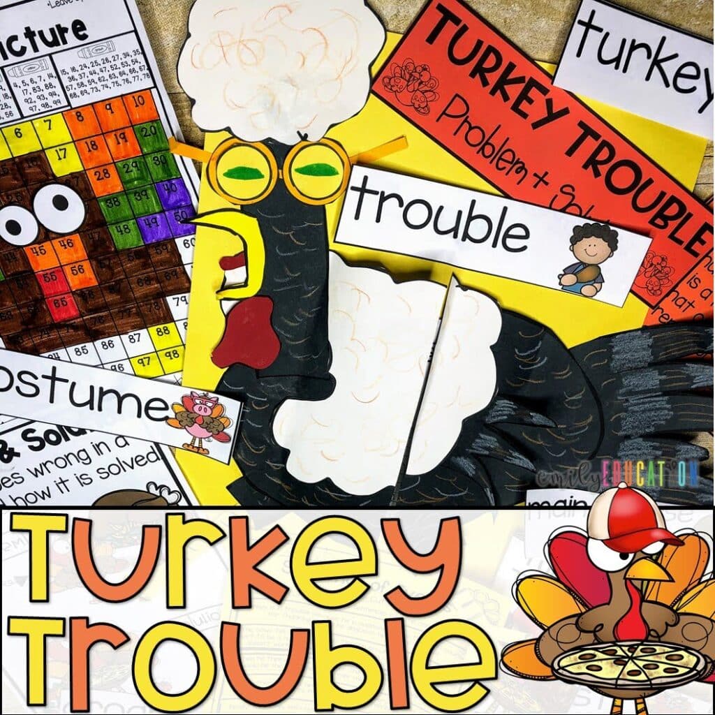 Enjoy these fun, engaging Turkey Trouble book activities plus more when you get this fantastic bundle. Full of great activities for your students that can in digital format too, this is the bundle that keeps on giving. Usher in the holiday season with a great book and fun activities!