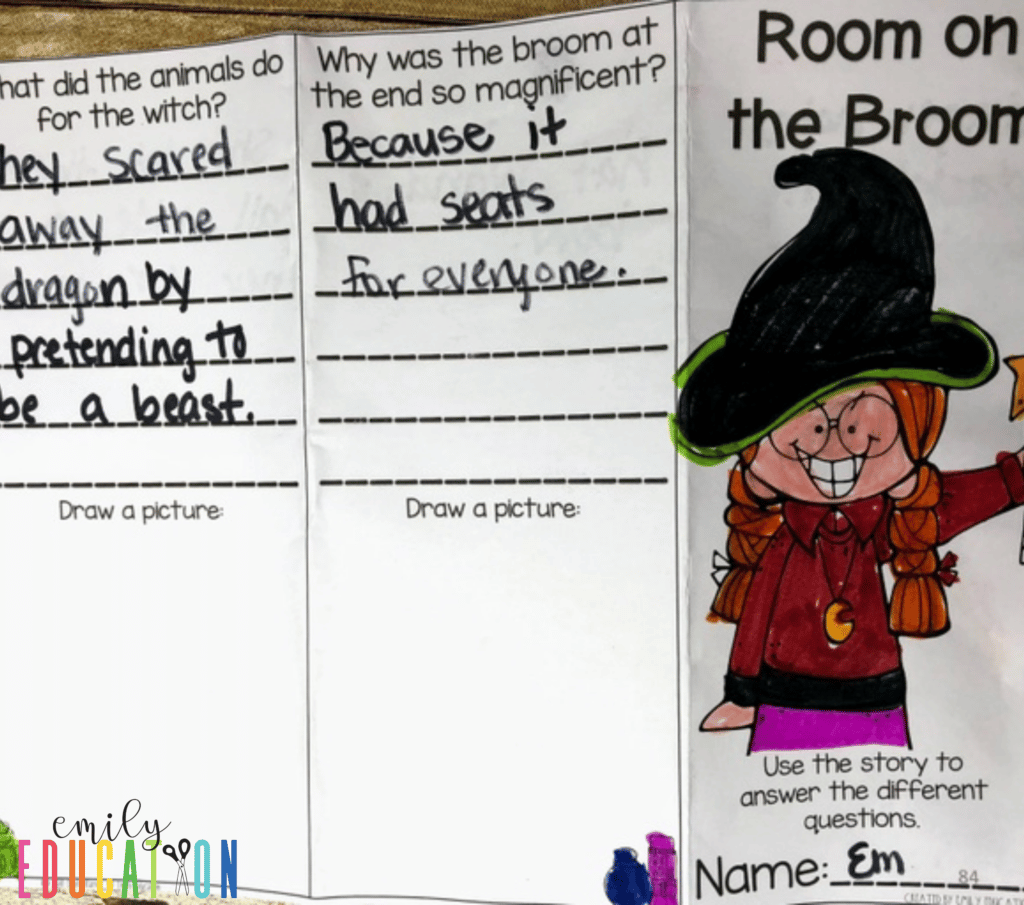 This is a great activity for reading comprehension. Students will create a tri-fold brochure while answering questions from the book and drawing their own pictures to go along with it! 