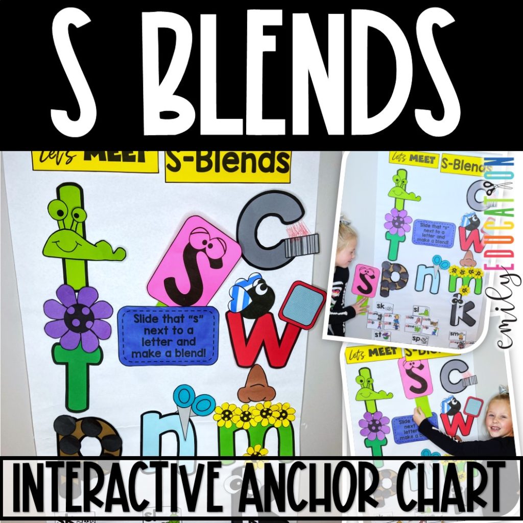 S blends anchor charts are the perfect way to create interactive learning opportunities for your students.