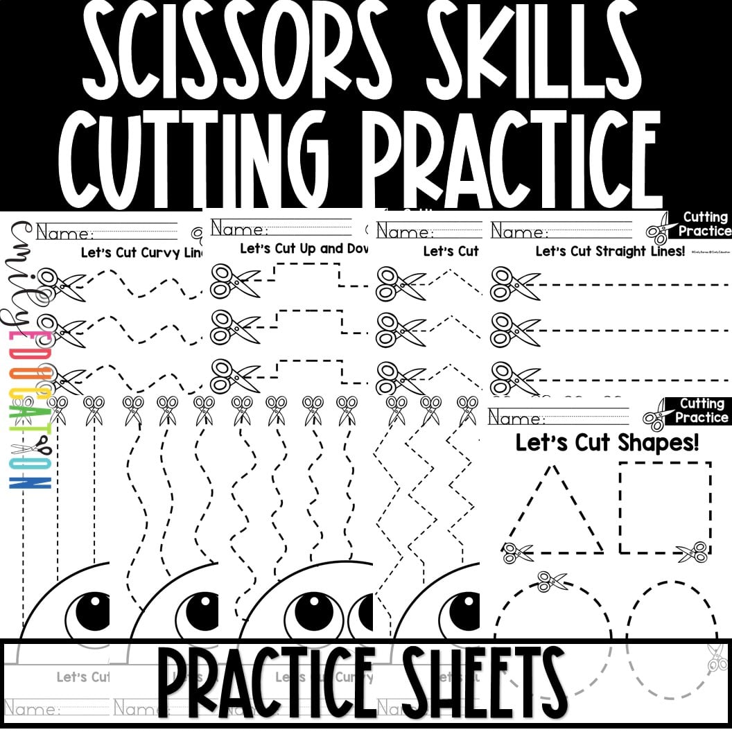 Scissors Skills Activity Workbook, Cutting Activities Pack Worksheets