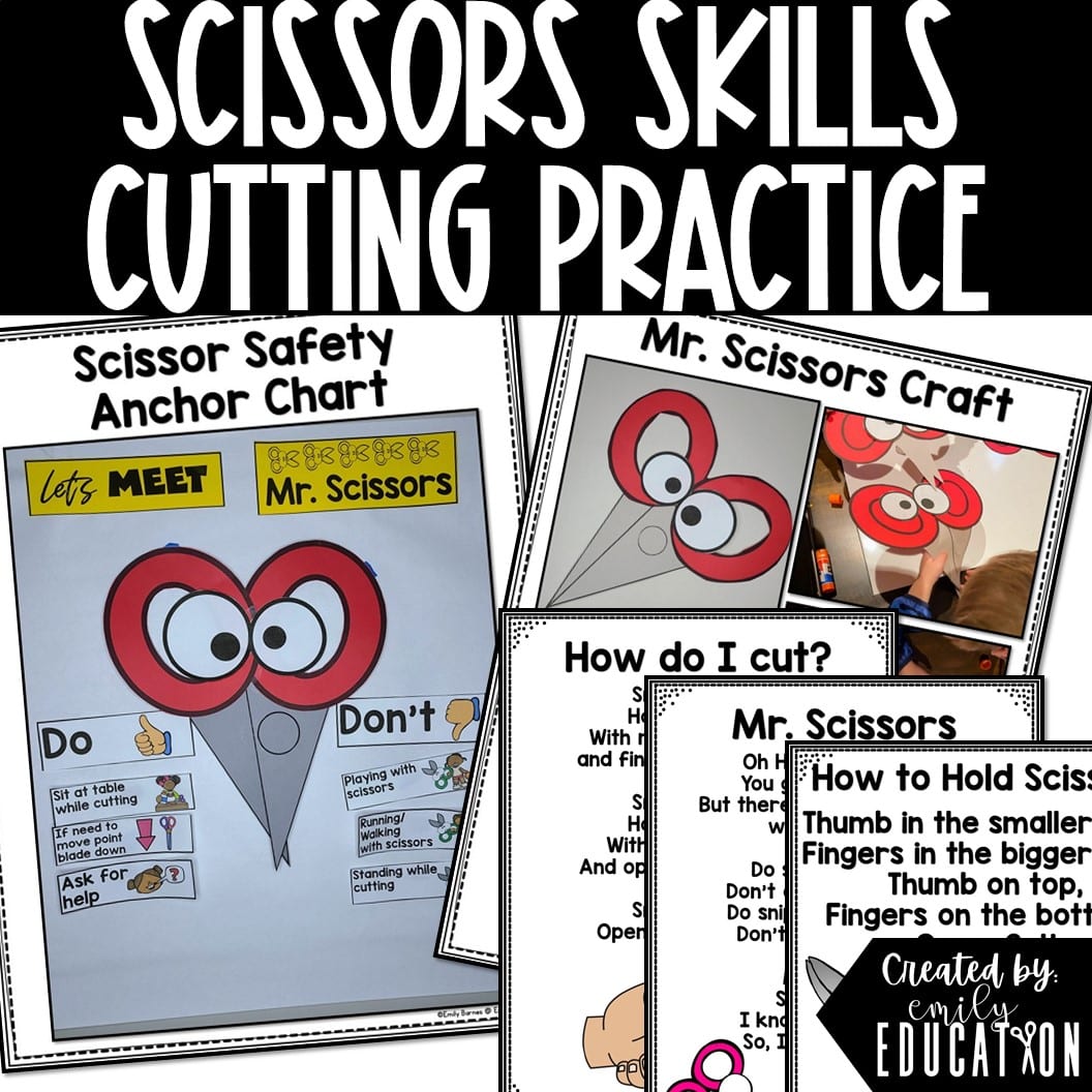 Scissor Skills Cutting Practice Fine Motor Skills Teaching Kids to Cut -  Emily Education