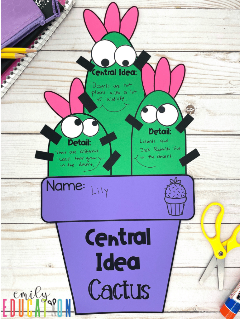 This cactus craft will engage students as they work on identifying the main idea and supporting details.